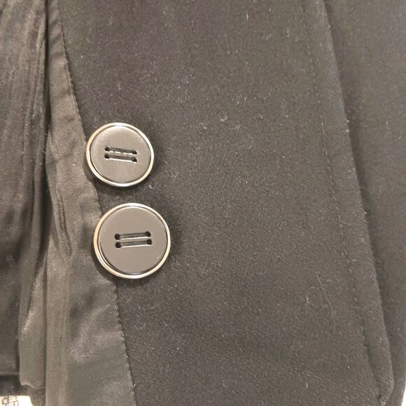 Kenneth Cole Reaction Black Wool Blend Double Breasted Peacoat Women's Sz 10 - Picture 13 of 13